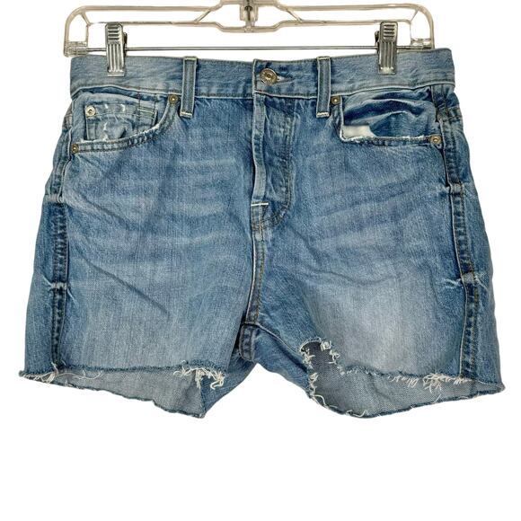 7 For All Mankind Pants - 7 For All Mankind High Waist Vintage Bootcut Cut Off Denim Shorts 26